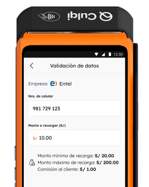 Consulta a tu cliente el monto a recargar