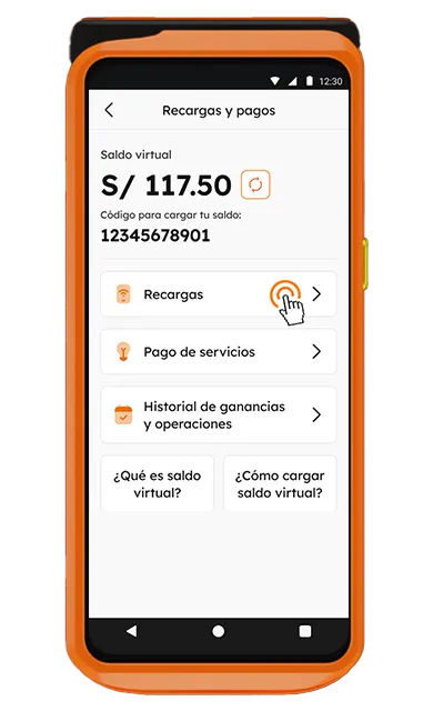 Opción recargas