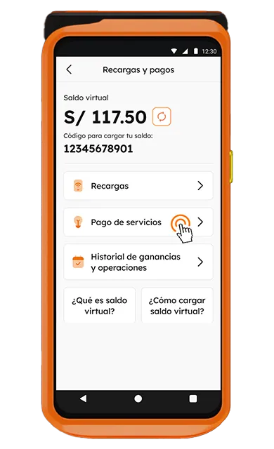 Opción pago de servicios